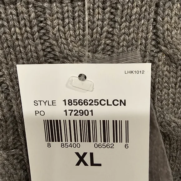 NWT Ralph Lauren Sport Women's Gray Cable Knit Pullover with Pink Logo Size-XL - Picture 9 of 12